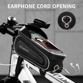 img 1 attached to 🚲 Tikaton Waterproof Bike Frame Bag with Touch Screen & Sun-Visor for iPhone Plus XR XS X MAX Below 6.8’’ - A Must-Have Bike Cell Phone Holder Case