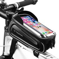 🚲 tikaton waterproof bike frame bag with touch screen & sun-visor for iphone plus xr xs x max below 6.8’’ - a must-have bike cell phone holder case logo