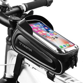 img 4 attached to 🚲 Tikaton Waterproof Bike Frame Bag with Touch Screen & Sun-Visor for iPhone Plus XR XS X MAX Below 6.8’’ - A Must-Have Bike Cell Phone Holder Case