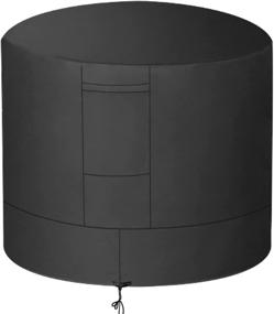 img 4 attached to 🌬️ Ailelan Outdoor Air Conditioner Cover - 34 x 34 x 30 inches Water Resistant AC Unit Cover - American Standard Furniture Universal (Round) - Black