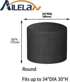 img 3 attached to 🌬️ Ailelan Outdoor Air Conditioner Cover - 34 x 34 x 30 inches Water Resistant AC Unit Cover - American Standard Furniture Universal (Round) - Black