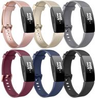 [6 pack] bands compatible with fitbit inspire hr &amp wearable technology logo