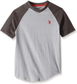 img 1 attached to 👕 Boys' V-Neck Raglan Short Sleeve T-Shirt by U.S. Polo Assn.