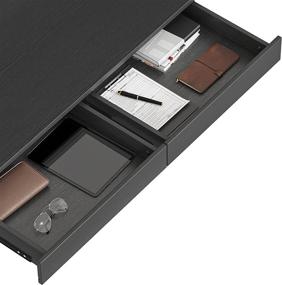 img 2 attached to 💻 Fezibo Computer Desk with 2 Storage Drawers: Ideal Home Office Small Writing Desk & Makeup Vanity Table - 40 Inches, Gap Design, Black