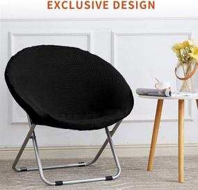 img 1 attached to 🪑 Enhance Your Saucer Chair with the V-TIMMIX Stretch Slipcover in Black - Premium Jacquard Fabric, Perfect Fit