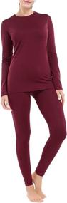 img 4 attached to AUQCO Thermal Underwear Women Fleece Sports & Fitness