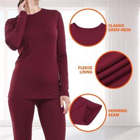 img 1 attached to AUQCO Thermal Underwear Women Fleece Sports & Fitness