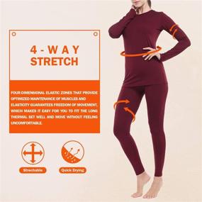 img 2 attached to AUQCO Thermal Underwear Women Fleece Sports & Fitness