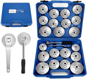 img 4 attached to 🔧 BETOOLL 23pcs Aluminum Alloy Cup Type Oil Filter Cap Wrench Socket Removal Tool Set 1/2"dr. with Convenient Storage Case