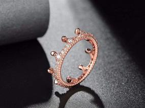 img 2 attached to 🎁 Presentski Rose Gold Crown Ring: Exquisite Sterling Silver Gift for Women's Birthdays
