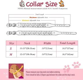 img 3 attached to 🌸 Didog - Cute PU Leather Dog Collar with Rhinestone Flower Pattern - Studded - 1 Inch Width - Ideal for Small and Medium Dogs