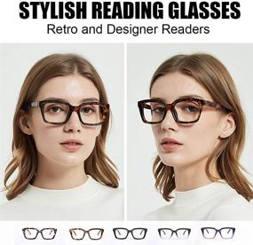 img 2 attached to 👓 Stylish JiSoo Oversized Blue Light Reading Glasses for Women: Protect Your Eyes with Designer Blue Light Readers!