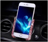 📱 siyibb crystal universal car phone holder - pink, air vent gravity mount for mobile phones logo