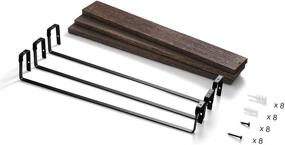 img 1 attached to 🔳 Mkono Wooden Wall Mounted Nail Polish Rack Organizer with Essential Oil Holder - Set of 3 Rustic Floating Shelves for Stylish Storage and Display Ledges Shelf, 18 Inches