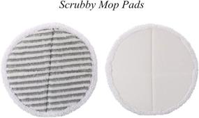 img 2 attached to 🧽 High-Quality Replacement Steam Mop Pads for Bissell Spinwave 2124, 2039A, 2315A Series - 2 Heavy Scrub Pads, 2 Scrubby Pads, 2 Soft Pads