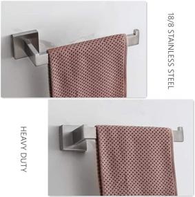 img 1 attached to VELIMAX SUS304 Stainless Steel Hand Towel Rack - Wall Mounted Towel Ring for Bathroom, Kitchen - Modern Hand Towel Holder Bar with Brushed Finish