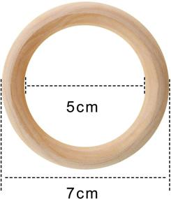 img 3 attached to 🔴 Набор Onwon из 10 ненакрашенных деревянных колец: универсальны для рукоделия, проектов своими руками, зубных колец и изготовления ювелирных изделий (70 мм)