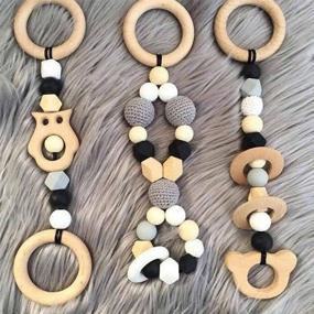 img 1 attached to 🔴 Onwon 10 Pieces Unpainted Wooden Rings: Versatile for Crafts, DIY Projects, Teething Rings, and Jewelry Making (70mm)