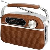 📻 vintage am fm portable radio with bluetooth speaker: battery & ac powered retro transistor radio for home and outdoor use logo