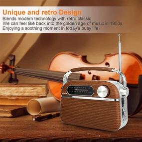 img 1 attached to 📻 Vintage AM FM Portable Radio with Bluetooth Speaker: Battery & AC Powered Retro Transistor Radio for Home and Outdoor Use