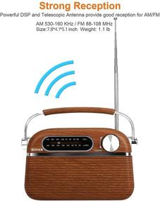 img 3 attached to 📻 Vintage AM FM Portable Radio with Bluetooth Speaker: Battery & AC Powered Retro Transistor Radio for Home and Outdoor Use