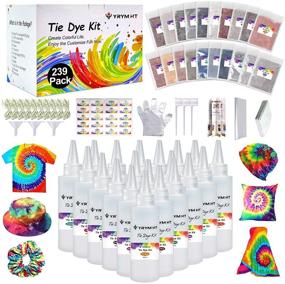 img 4 attached to 🌈 Large Tie Dye Kit for Kids and Adults - 239 Pack Permanent Tie Dye Kits for Clothing Craft Fabric Textile Party Group Handmade Project - Dye up to 60 Medium Adults T-Shirts!