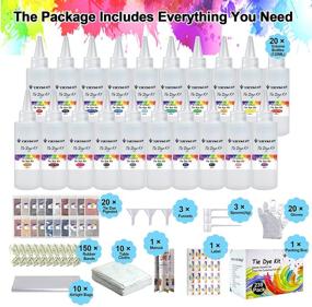 img 1 attached to 🌈 Large Tie Dye Kit for Kids and Adults - 239 Pack Permanent Tie Dye Kits for Clothing Craft Fabric Textile Party Group Handmade Project - Dye up to 60 Medium Adults T-Shirts!