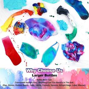 img 2 attached to 🌈 Large Tie Dye Kit for Kids and Adults - 239 Pack Permanent Tie Dye Kits for Clothing Craft Fabric Textile Party Group Handmade Project - Dye up to 60 Medium Adults T-Shirts!