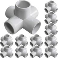 12-pack heavy duty furniture grade pvc fittings - white 5-way 3/4 inch pvc connectors for building pvc furniture, greenhouse, shed, tent, and storage frame логотип