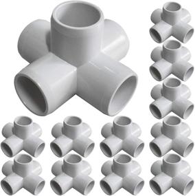 img 4 attached to 12-Pack Heavy Duty Furniture Grade PVC Fittings - White 5-Way 3/4 Inch PVC Connectors for Building PVC Furniture, Greenhouse, Shed, Tent, and Storage Frame