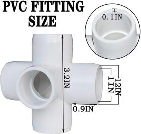 img 3 attached to 12-Pack Heavy Duty Furniture Grade PVC Fittings - White 5-Way 3/4 Inch PVC Connectors for Building PVC Furniture, Greenhouse, Shed, Tent, and Storage Frame