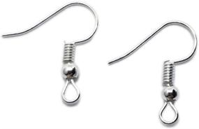 img 2 attached to 💎 Enhance Your Earring Crafting with 100 Silver Plated French Hook Ball & Coil Ear Wires!