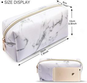 img 3 attached to Marble Makeup Portable Cosmetic Storage