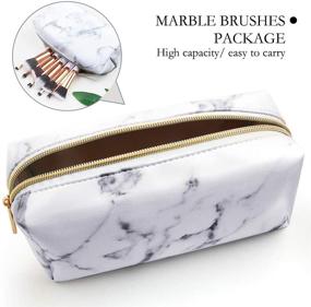 img 2 attached to Marble Makeup Portable Cosmetic Storage