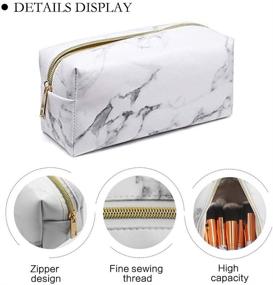 img 1 attached to Marble Makeup Portable Cosmetic Storage