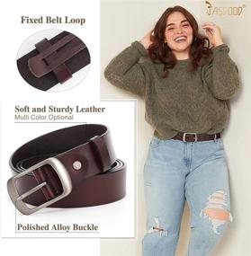 img 3 attached to Stylish and Versatile Women Leather JASGOOD Casual Buckle Accessories for Every Occasion