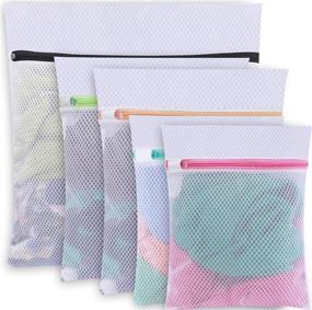 img 4 attached to 🛍️ BAGAIL Set of 5 Mesh Laundry Bags: Premium Travel Storage Organization for Blouse, Hosiery, Underwear, Sweaters, and More