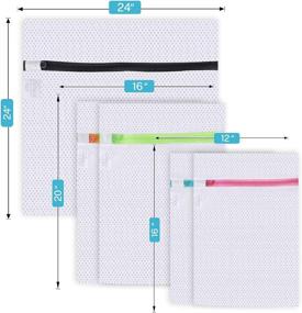 img 3 attached to 🛍️ BAGAIL Set of 5 Mesh Laundry Bags: Premium Travel Storage Organization for Blouse, Hosiery, Underwear, Sweaters, and More