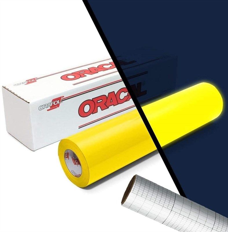 ORACAL 5400 Reflective Craft Safety Vinyl 12 x 24 Self-Adhesive Roll for  Cameo, Cricut and Silhouette Including 12 x 24 Roll of Transfer Paper