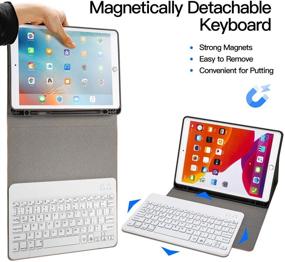 img 2 attached to 🔲 WodsWod Backlit Rose Gold iPad Keyboard Case for iPad 10.2 (2019) - Detachable Wireless Keyboard Cover with Pencil Holder - 7th Gen iPad Compatible