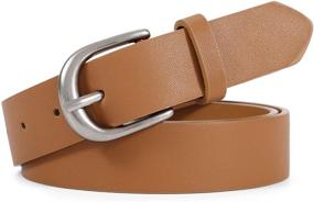 img 4 attached to 👩 Stylish Plus Size Women's Leather Belt with Western Design & Alloy Buckle