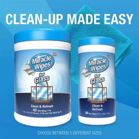 img 2 attached to MiracleWipes for Glass - Disposable Cleaning Wipes, Streak-Free Formula | Ideal for Mirrors, Windows, Kitchen, Home, Auto | Includes Microfiber Towel | 30 Count Kit