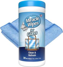 img 4 attached to MiracleWipes for Glass - Disposable Cleaning Wipes, Streak-Free Formula | Ideal for Mirrors, Windows, Kitchen, Home, Auto | Includes Microfiber Towel | 30 Count Kit