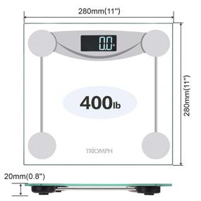 img 3 attached to Triomph Smart Digital Body Weight Bathroom Scale - Step-On Technology, LCD Backlit Display, 400 lbs Capacity - Accurate Weight Measurements, Silver (Brand New Digital Scale)