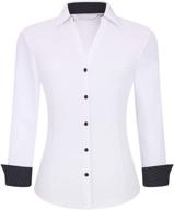 👚 women's stretch casual dress shirt with easy care button down and long sleeves by alex vando логотип