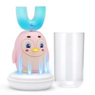 🦷 электрическая зубная щетка для детей: ультразвуковая автоматическая щетка с защитой от воды ipx7 и 3 режимами чистки для малышей (2-6 лет, розовая) логотип