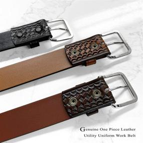 img 1 attached to Basketweave Genuine Leather Utility Uniform Men's Accessories in Belts