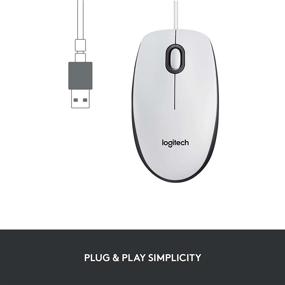 img 2 attached to Logitech M100 Corded Mouse in White - Efficient and Reliable (Model: 910-005004)