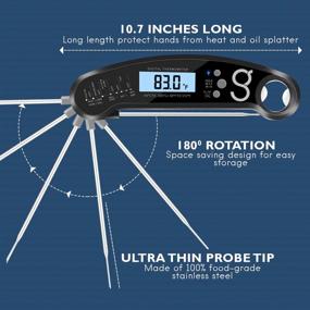 img 1 attached to Ultimate Digital Instant Meat Food Thermometer - BBQ and Grilling Essential, Magnetic with Probe, Electric and Wireless, Quick and Smart Read for Perfectly Cooking Red Meat, Candy, Tea, Oven Roast in Kitchen