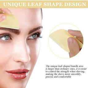 img 1 attached to 🌿 21-Piece Leaves-Shaped Eyebrow Razors: Women's Dermaplaning Facial Tool, Trimmer, Shaver, Exfoliator